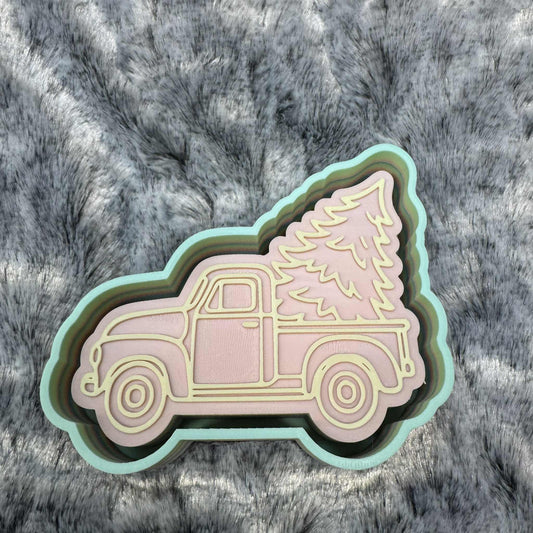 Truck with Christmas Tree Freshie Mold