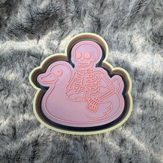Skeleton on Duck Float Freshie Mold