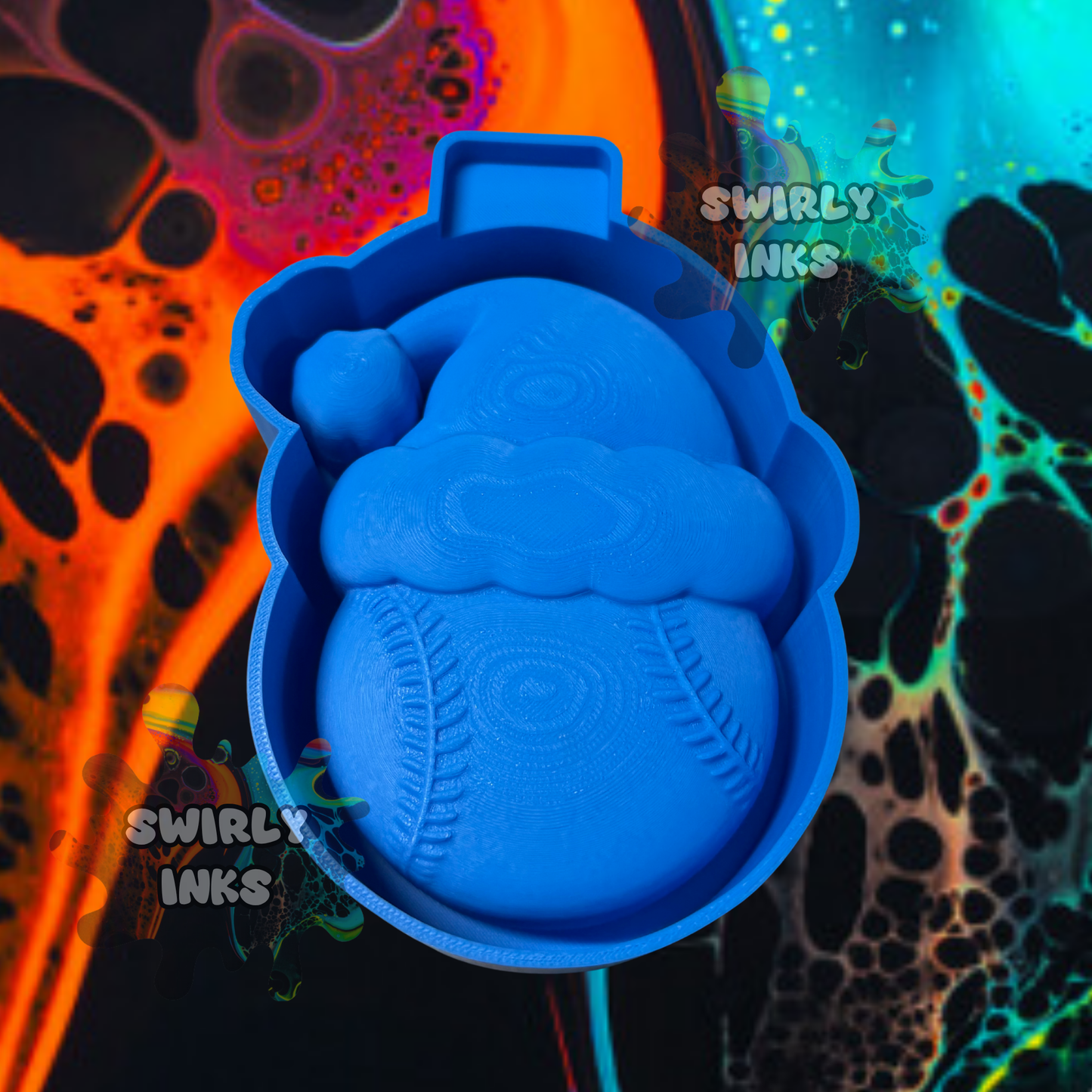 3D Baseball with Santa Hat Freshie Mold