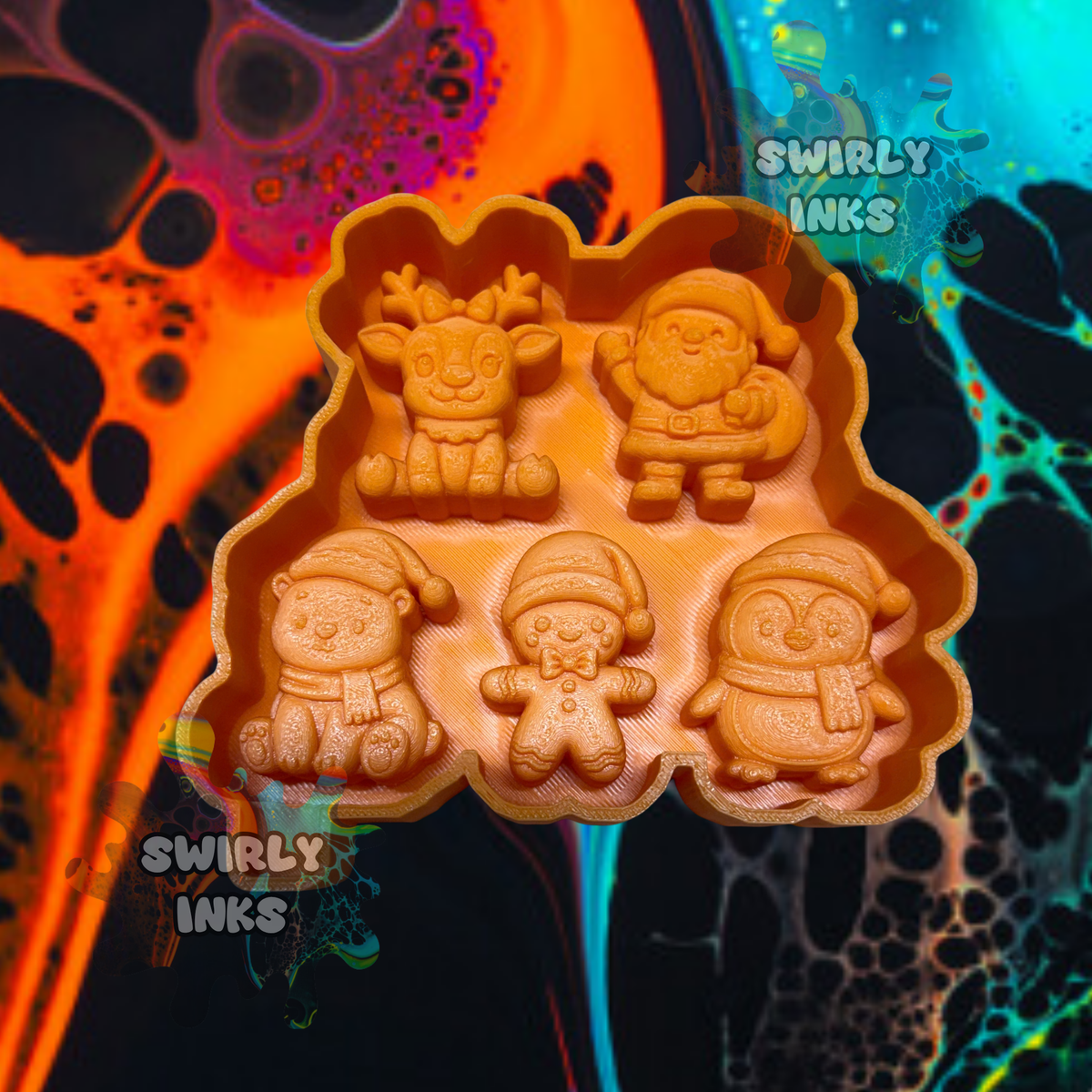 3D Christmas Themed Charm Freshie Mold