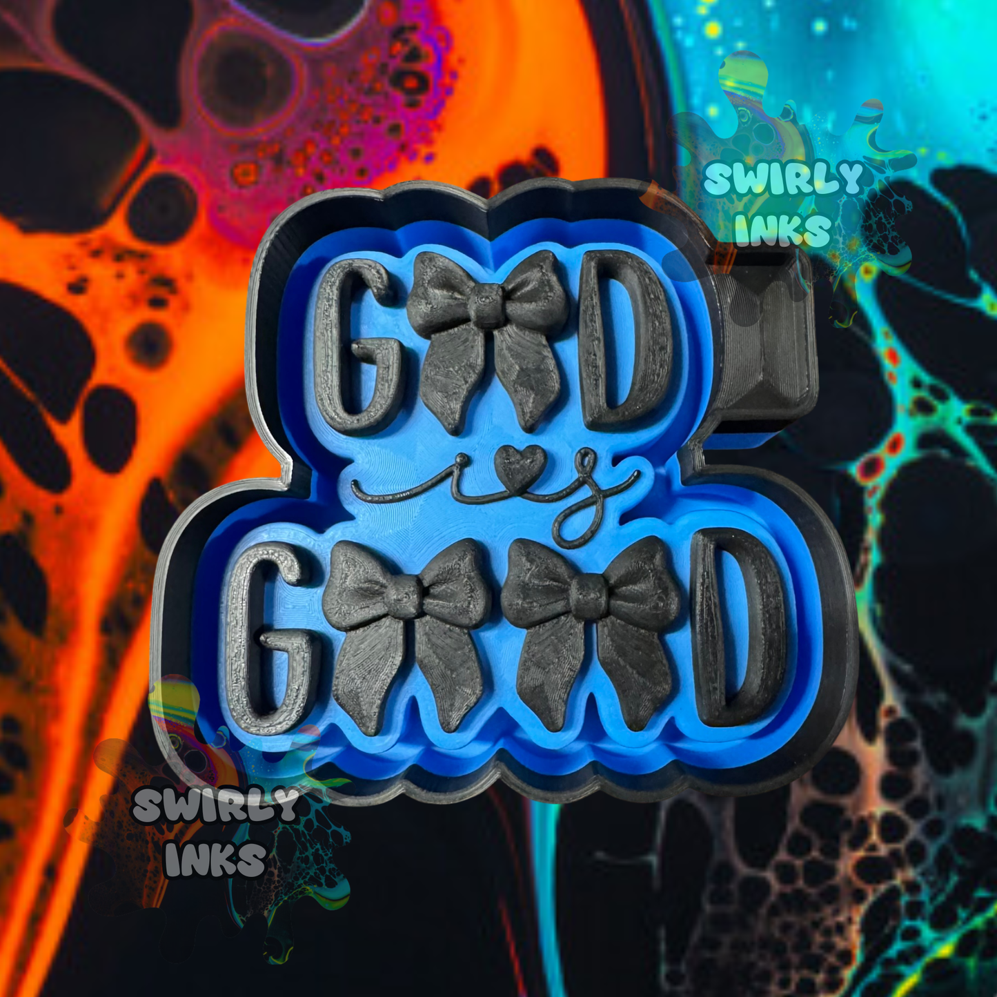 3D God is Good Bows Freshie Mold
