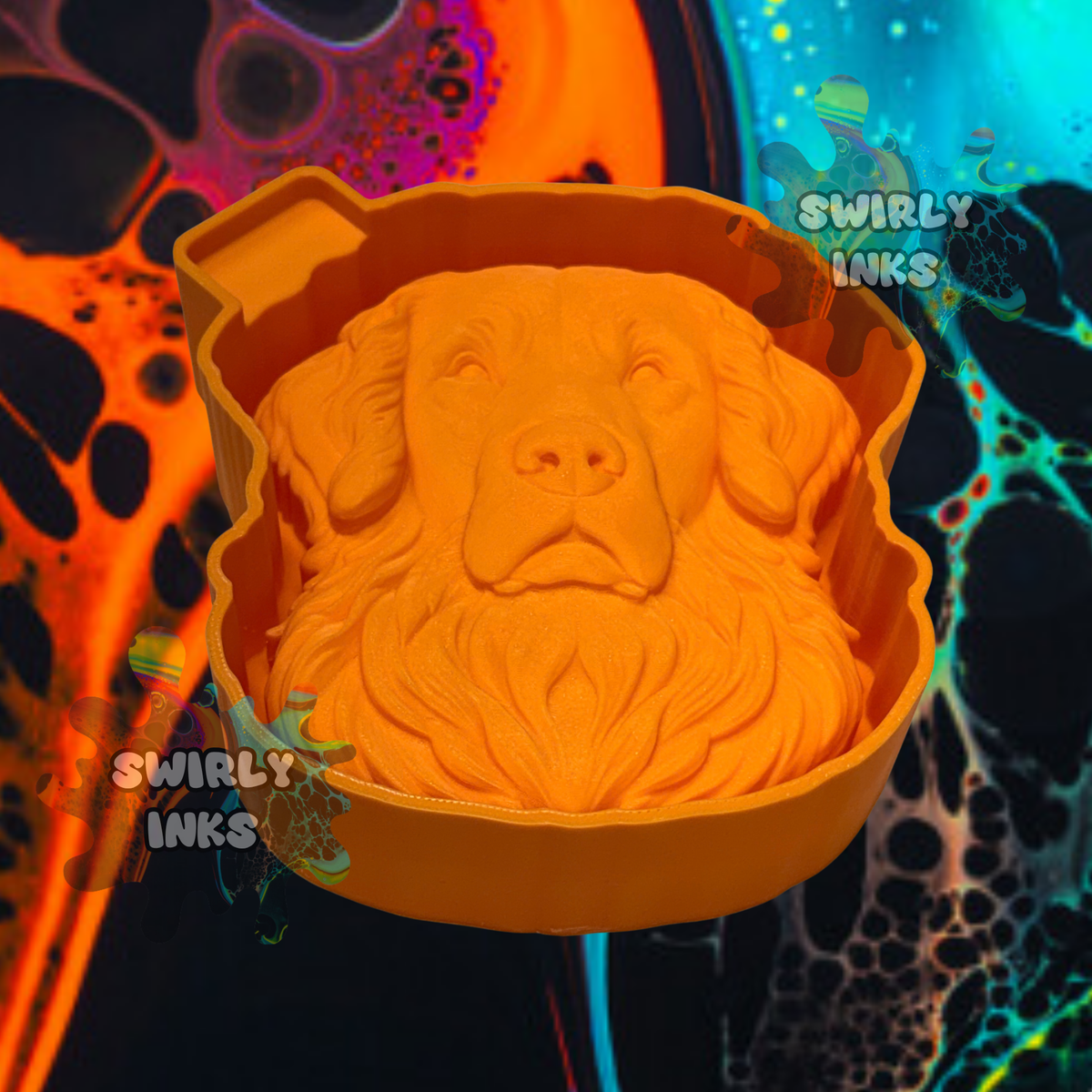 3D Golden Retriever Dog Head Freshie Mold