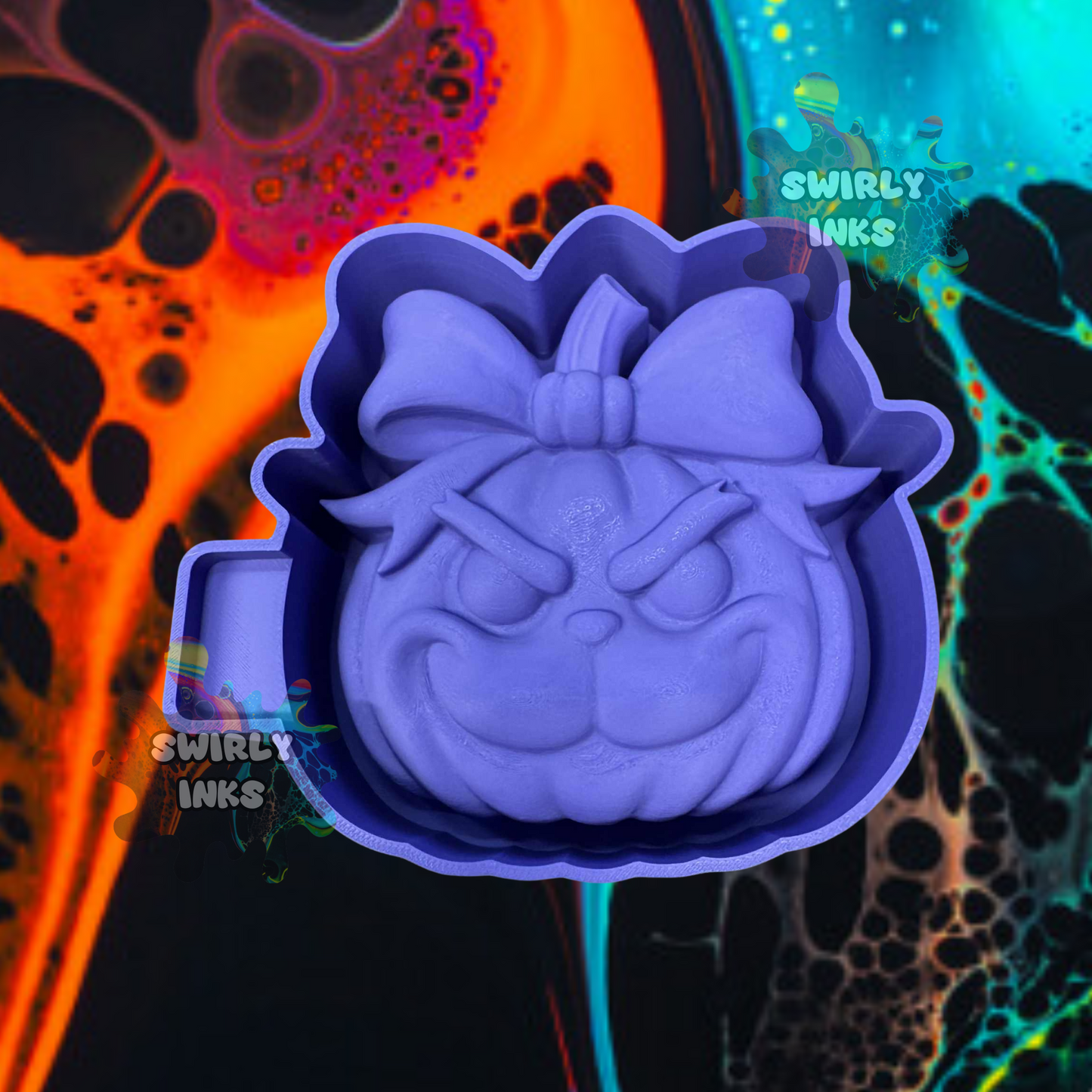 3D Grinchy Face Pumpkin Freshie Mold