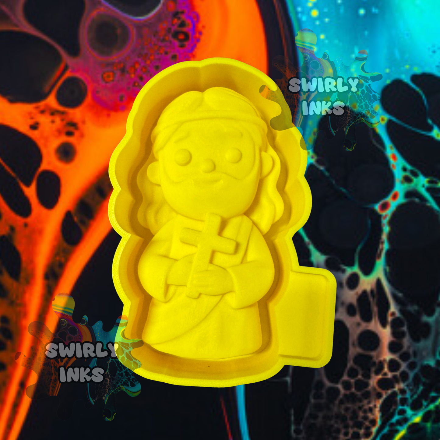 3D Jesus with Cross Freshie Mold