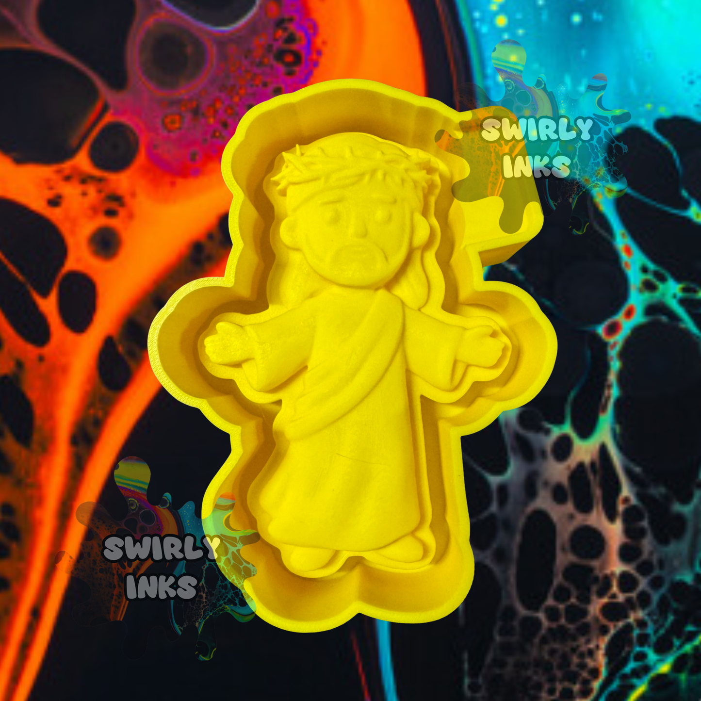 3D Jesus with Crown Freshie Mold