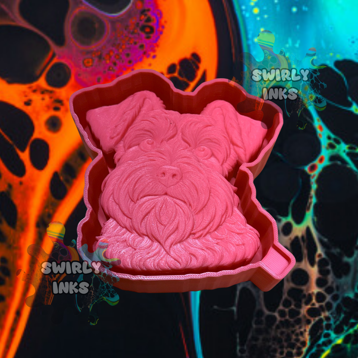 3D Schnauzer Dog Head Freshie Mold