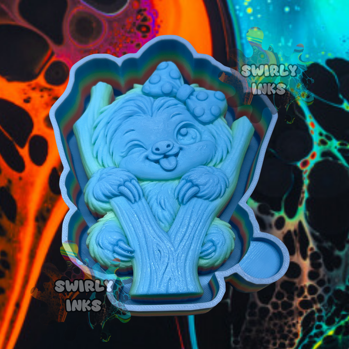 3D Sloth on Branch Freshie Mold