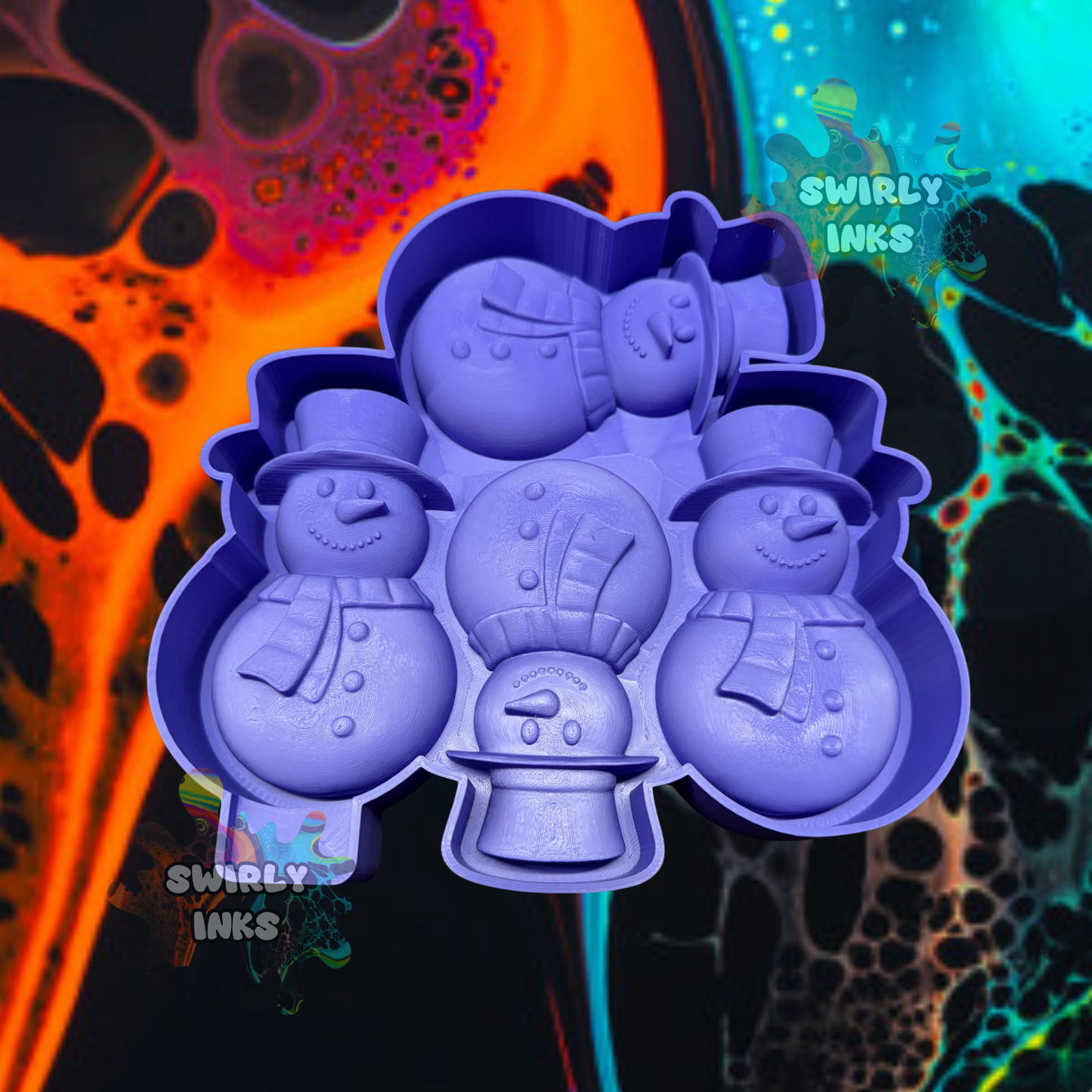 3D Snowman 4pcs Large Freshie Mold