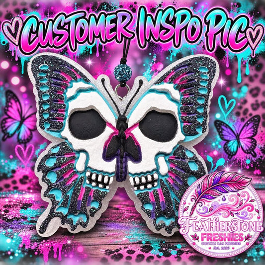 3D Gothic Butterfly Skull Freshie Mold