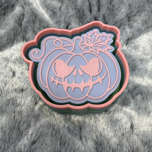 Jack O Lantern Pumpkin with Leaf Freshie Mold