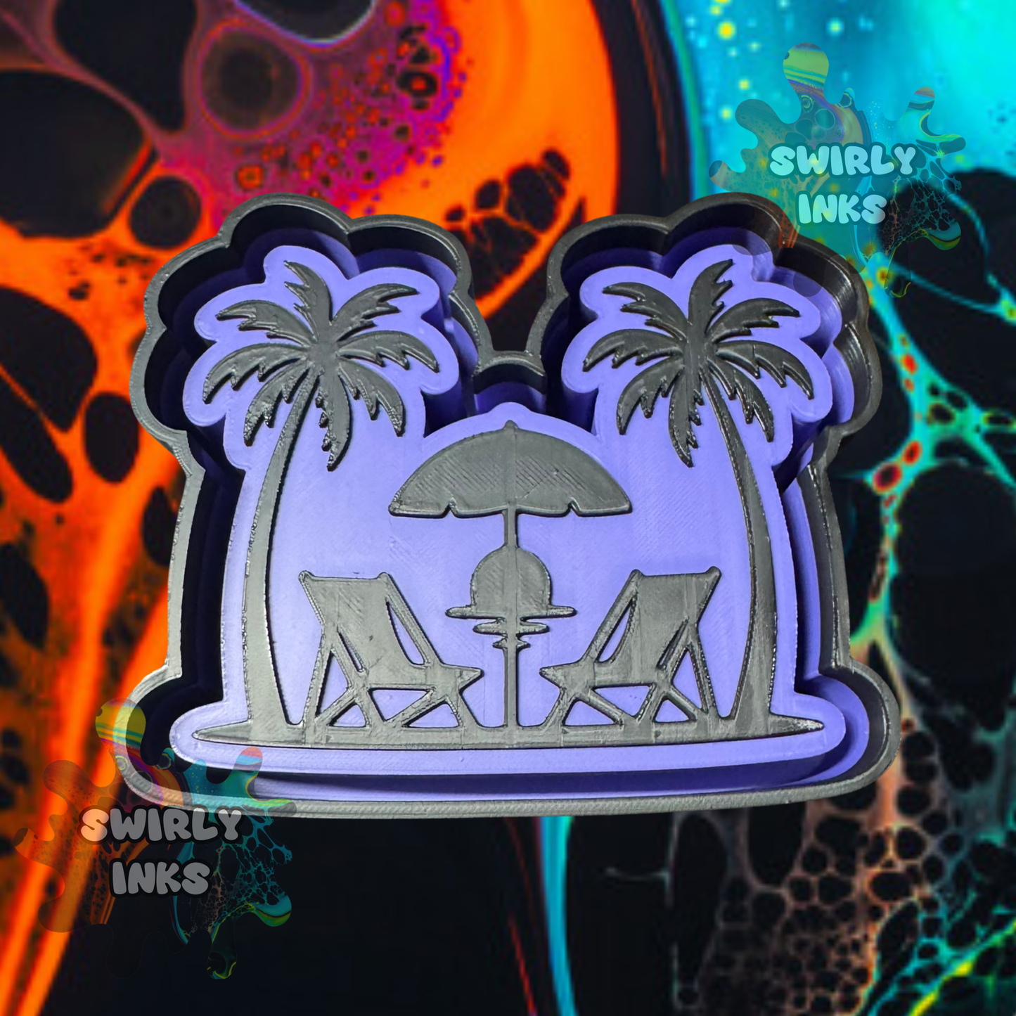 Beach Chairs & Palm Trees Freshie Mold