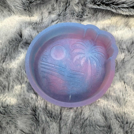 Palm Tree Beach Round Freshie Mold