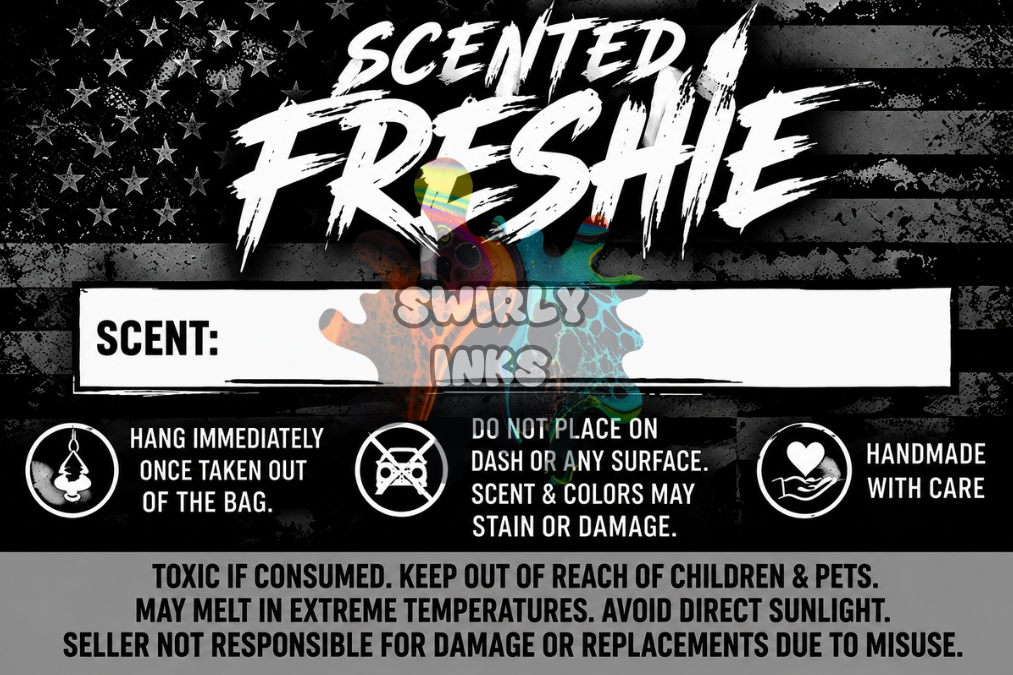 Black Flag Freshie Label 3" x 2" (10)