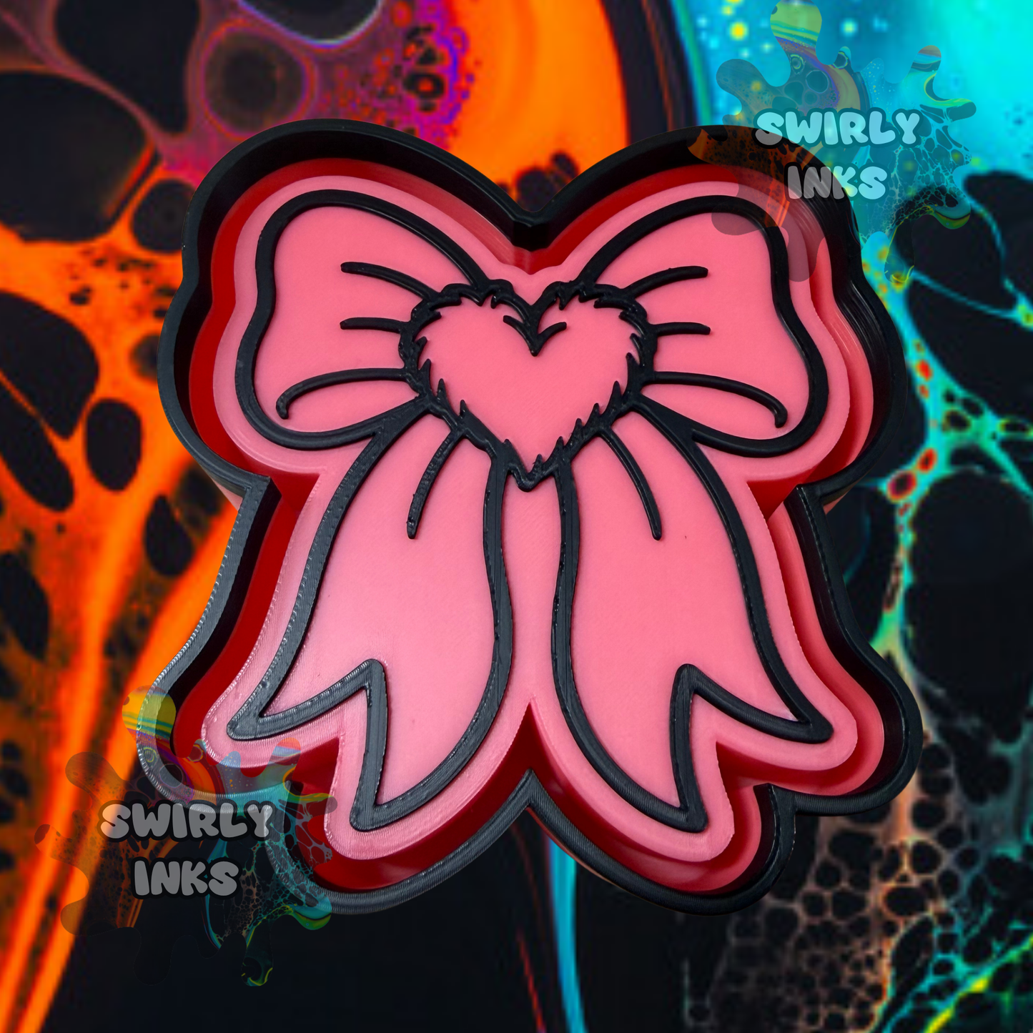 Bow Small Fuzzy Heart Freshie Mold