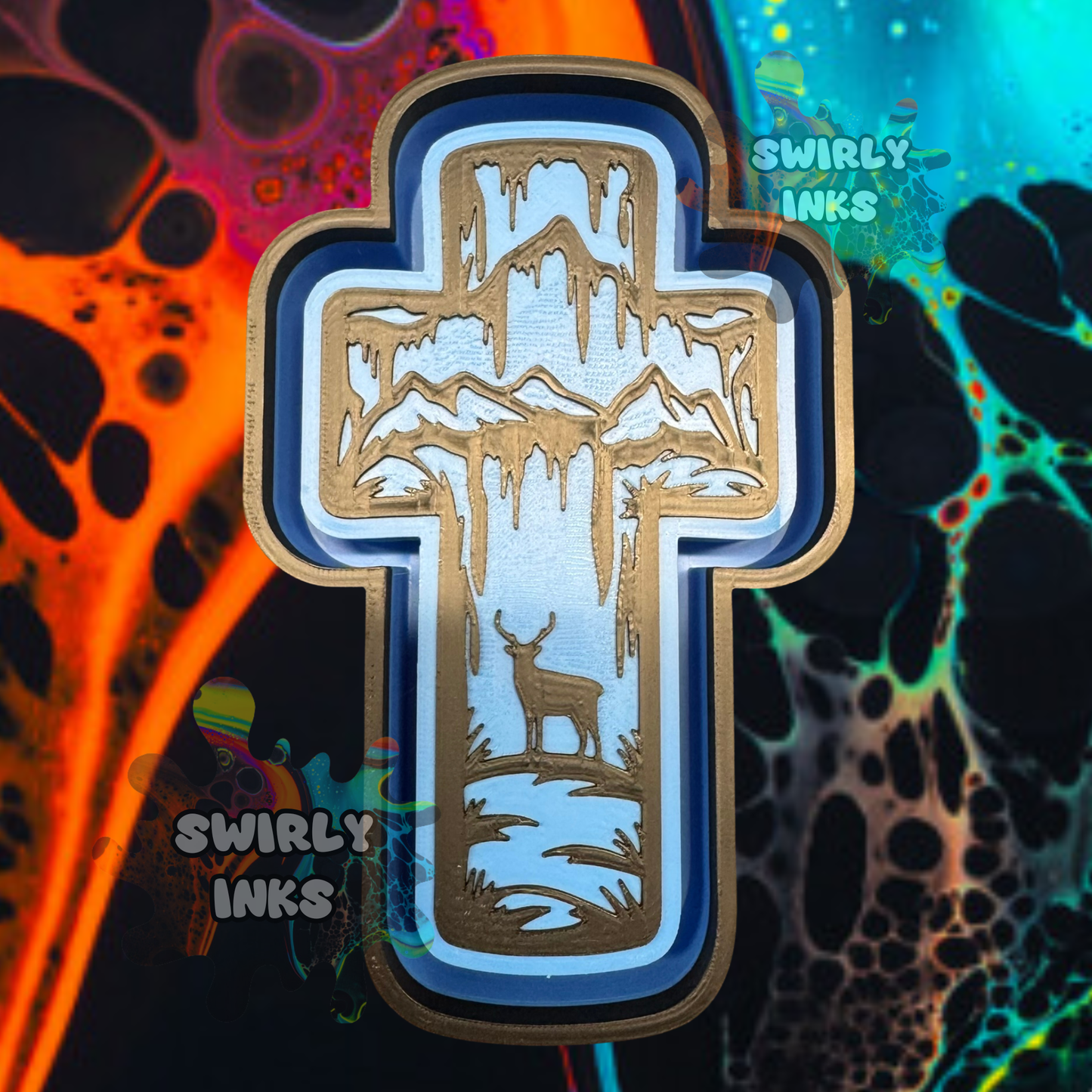 Buck Mountain Cross Freshie Mold