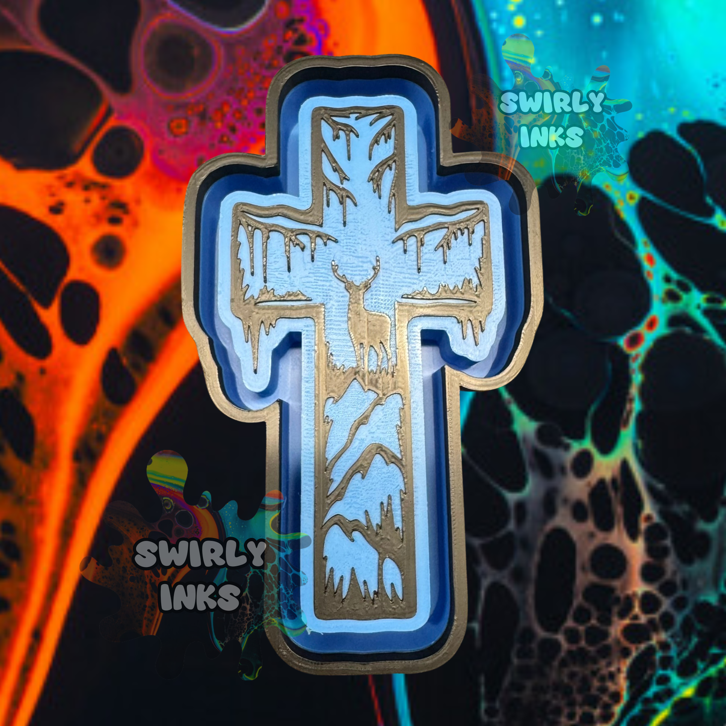 Buck in Forest Cross Freshie Mold