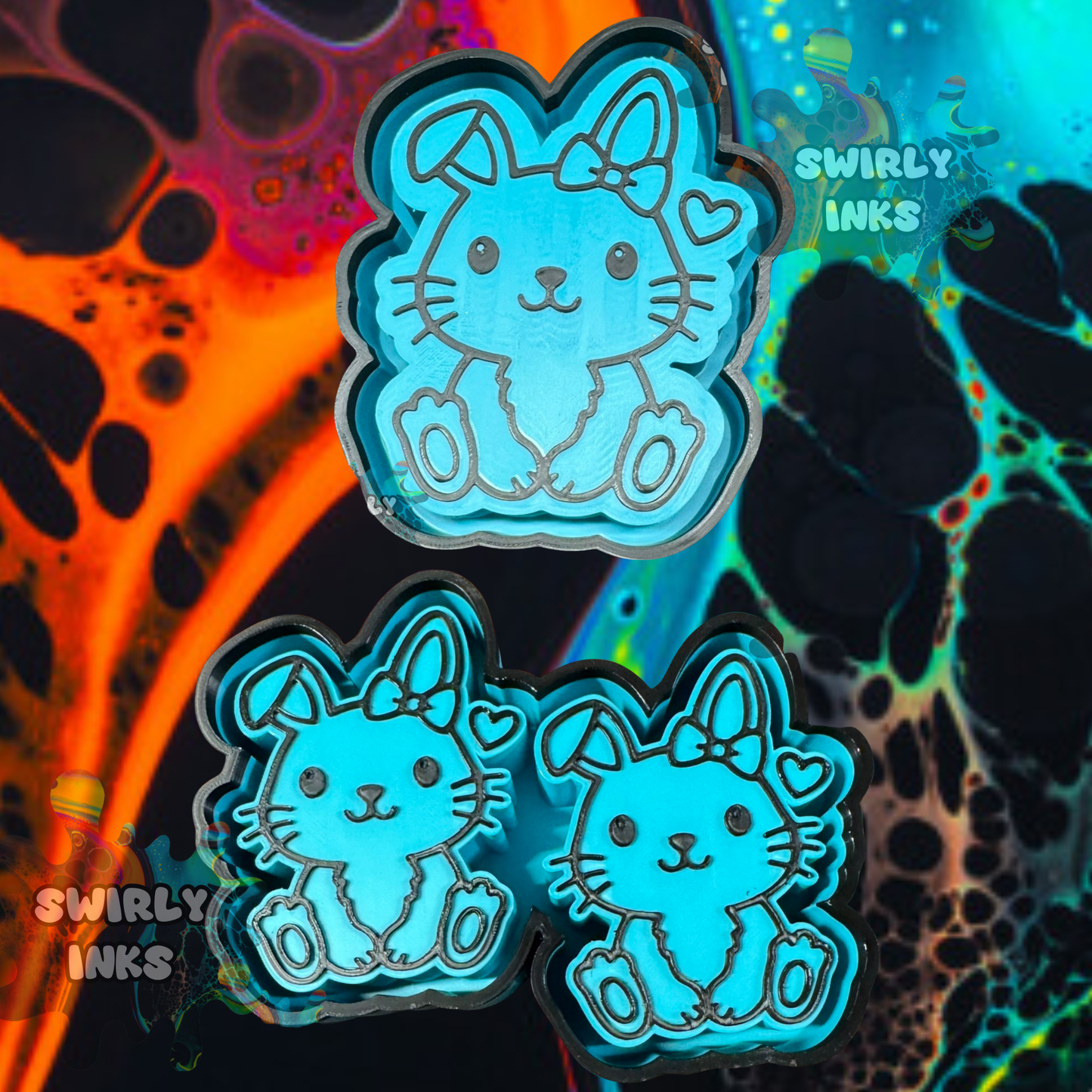 Bunny with Bow Set Freshie Mold