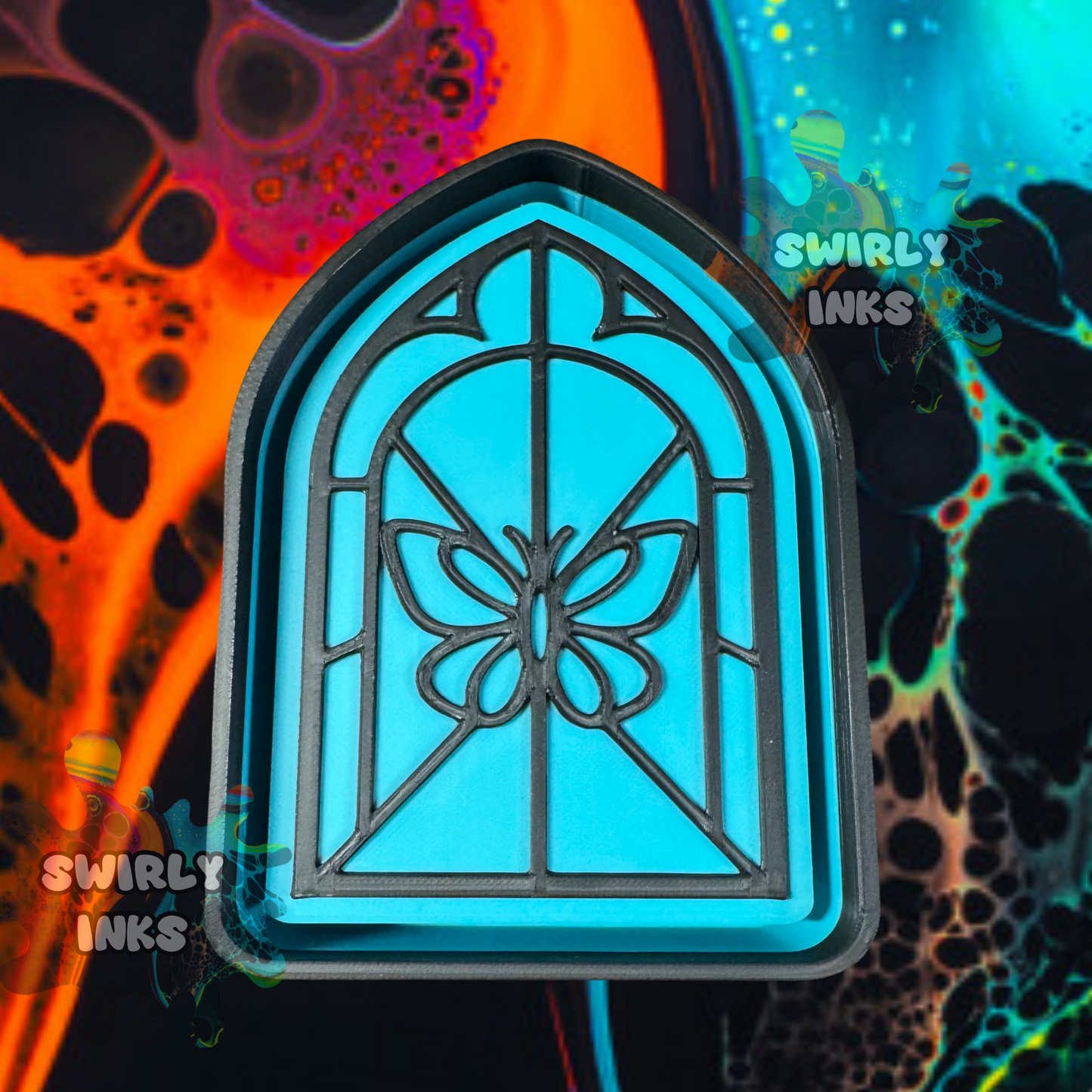 Butterfly Stainglass Freshie Mold