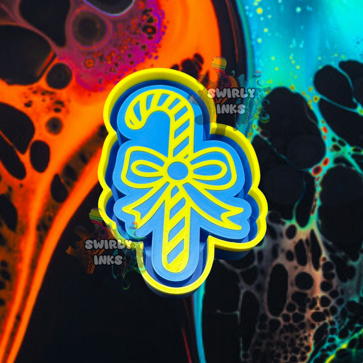 Candy Cane with Bow Freshie Mold