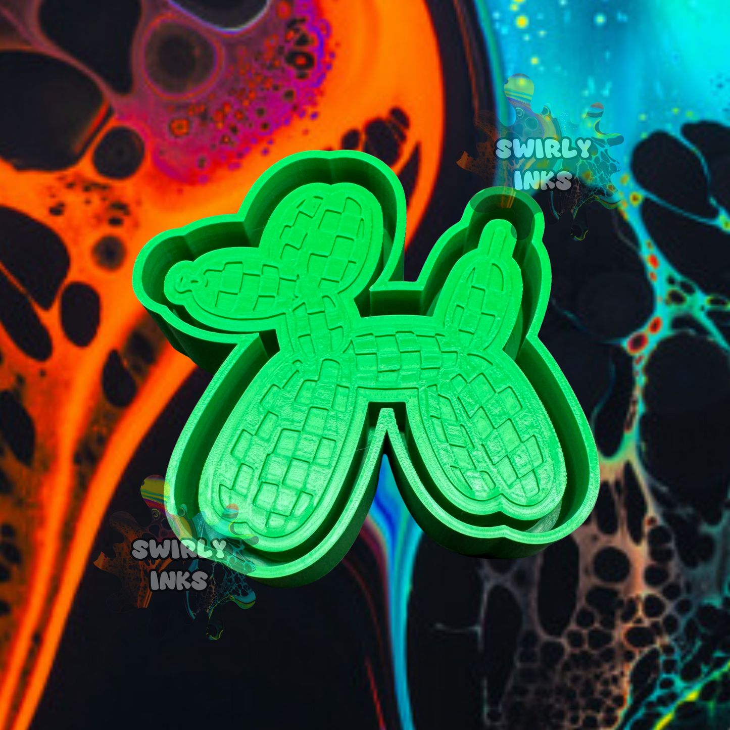 Checkered Balloon Dog Freshie Mold