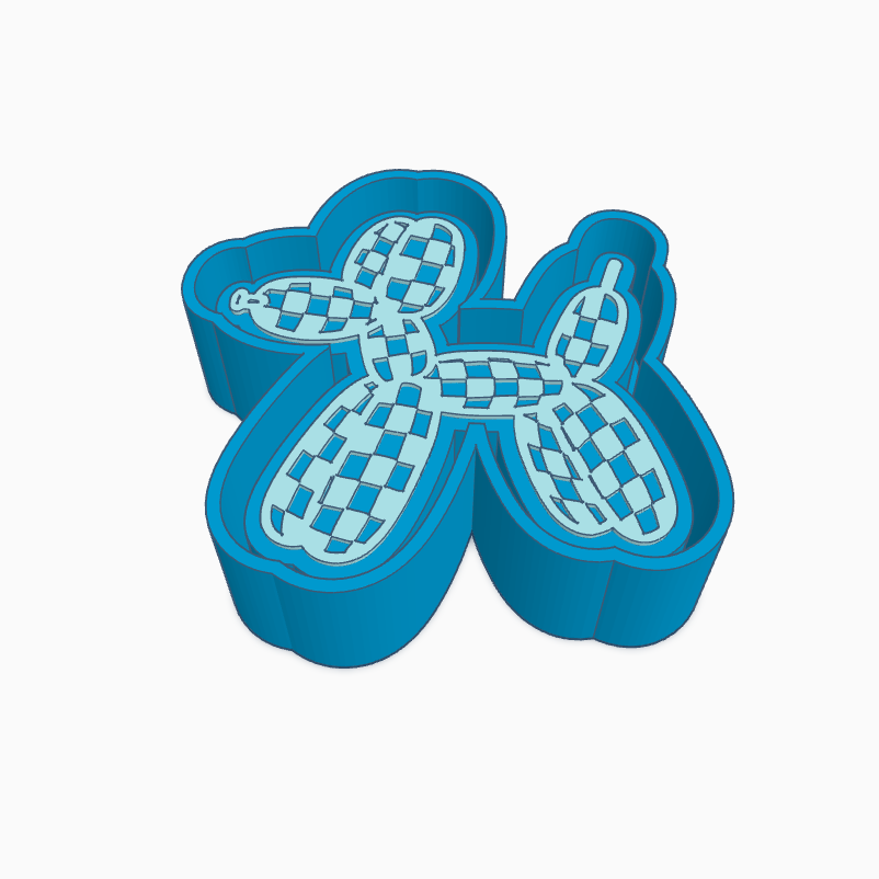 Checkered Balloon Dog Freshie Mold