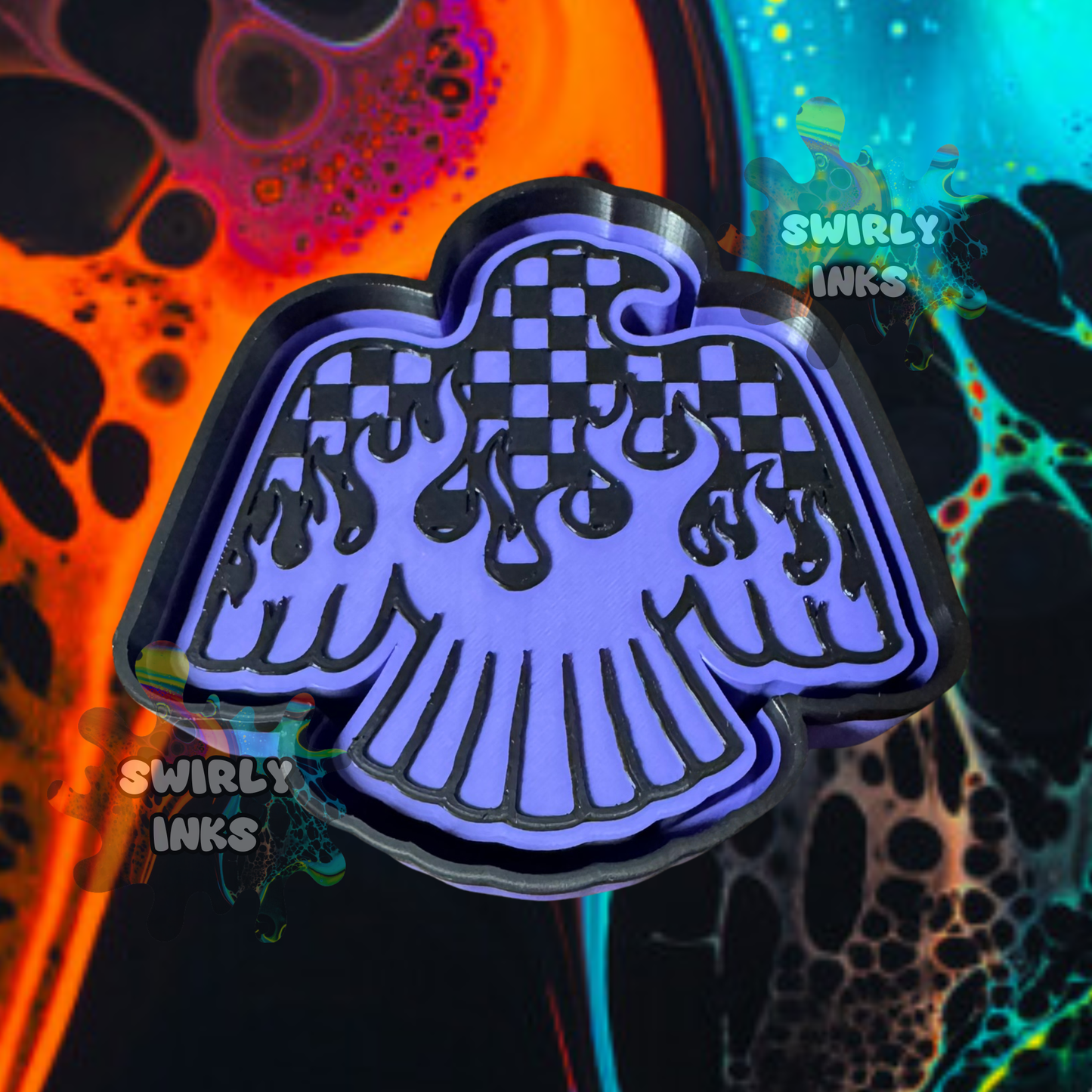 Checkered Flame Bird Freshie Mold