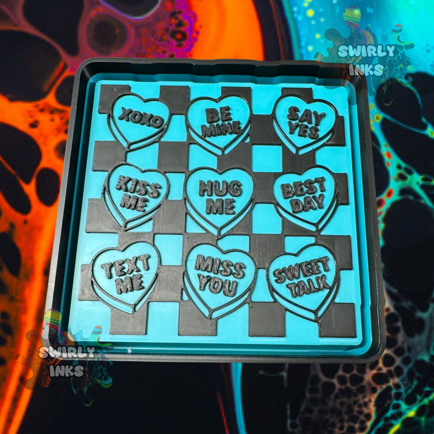 Checkered Sweethearts Freshie Mold