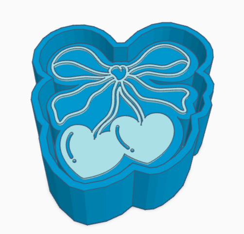 Cherry Hearts Bow Freshie Mold