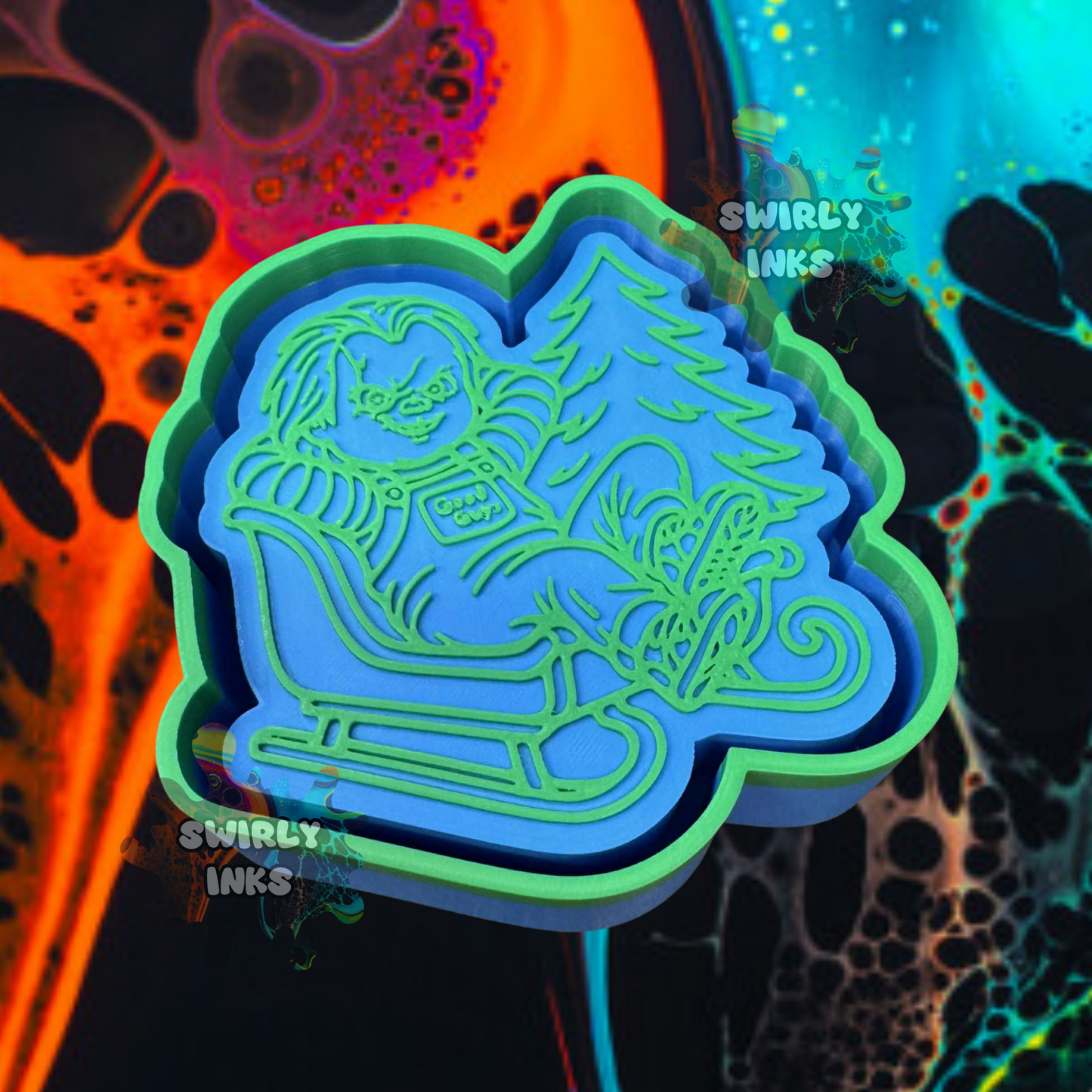 Chucky in Sleigh Freshie Mold