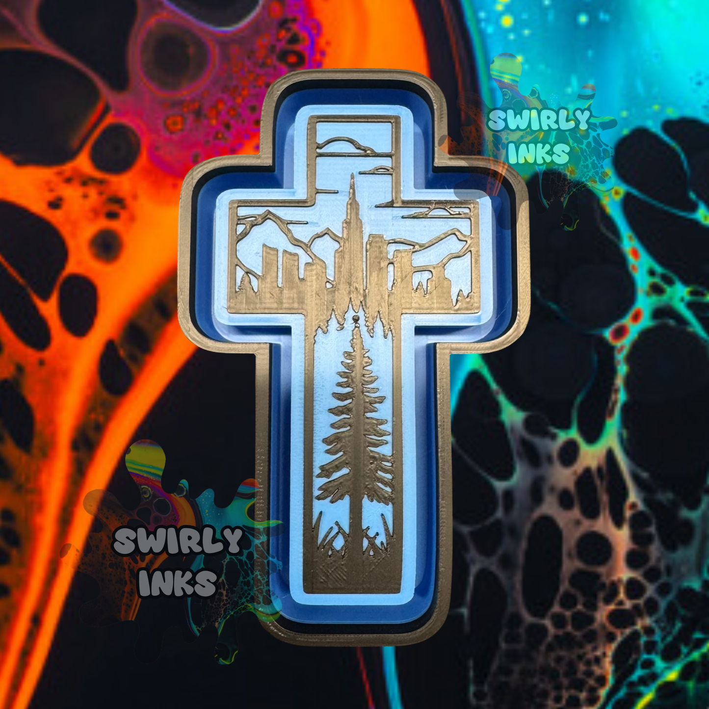 City Scape Tree Cross Freshie Mold