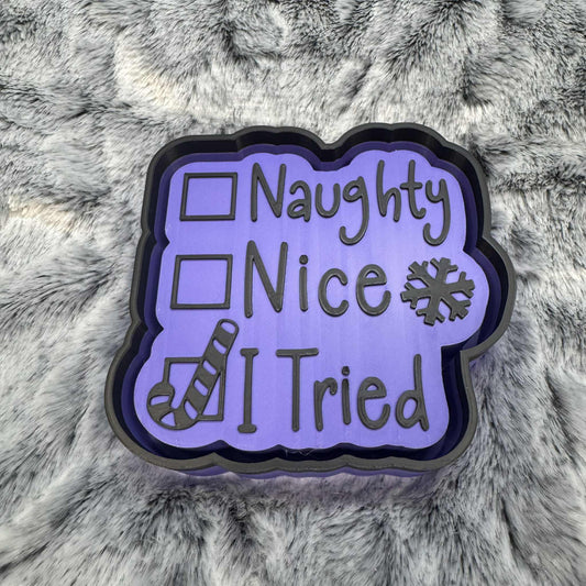 Naughty Nice I Tried Candy Cane Freshie Mold