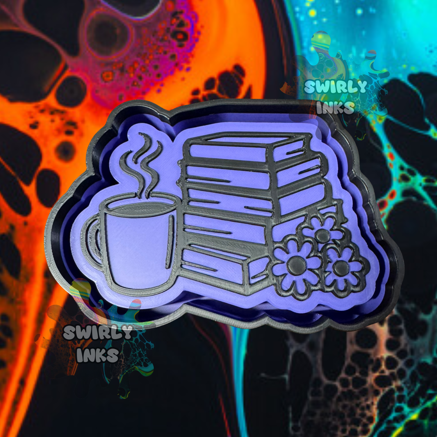 Coffee Books & Flowers Freshie Mold