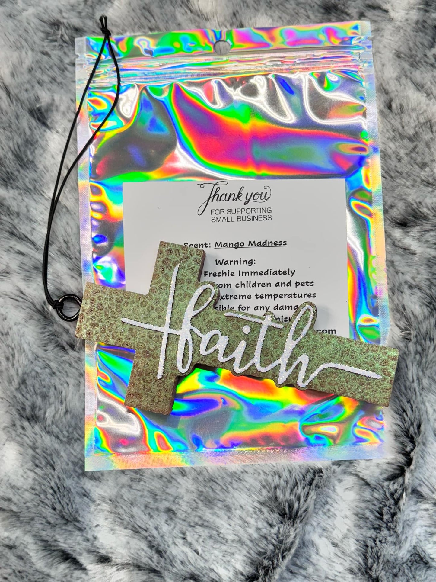 Faith Cross Car Freshie Color Shifting - Mango Madness scent