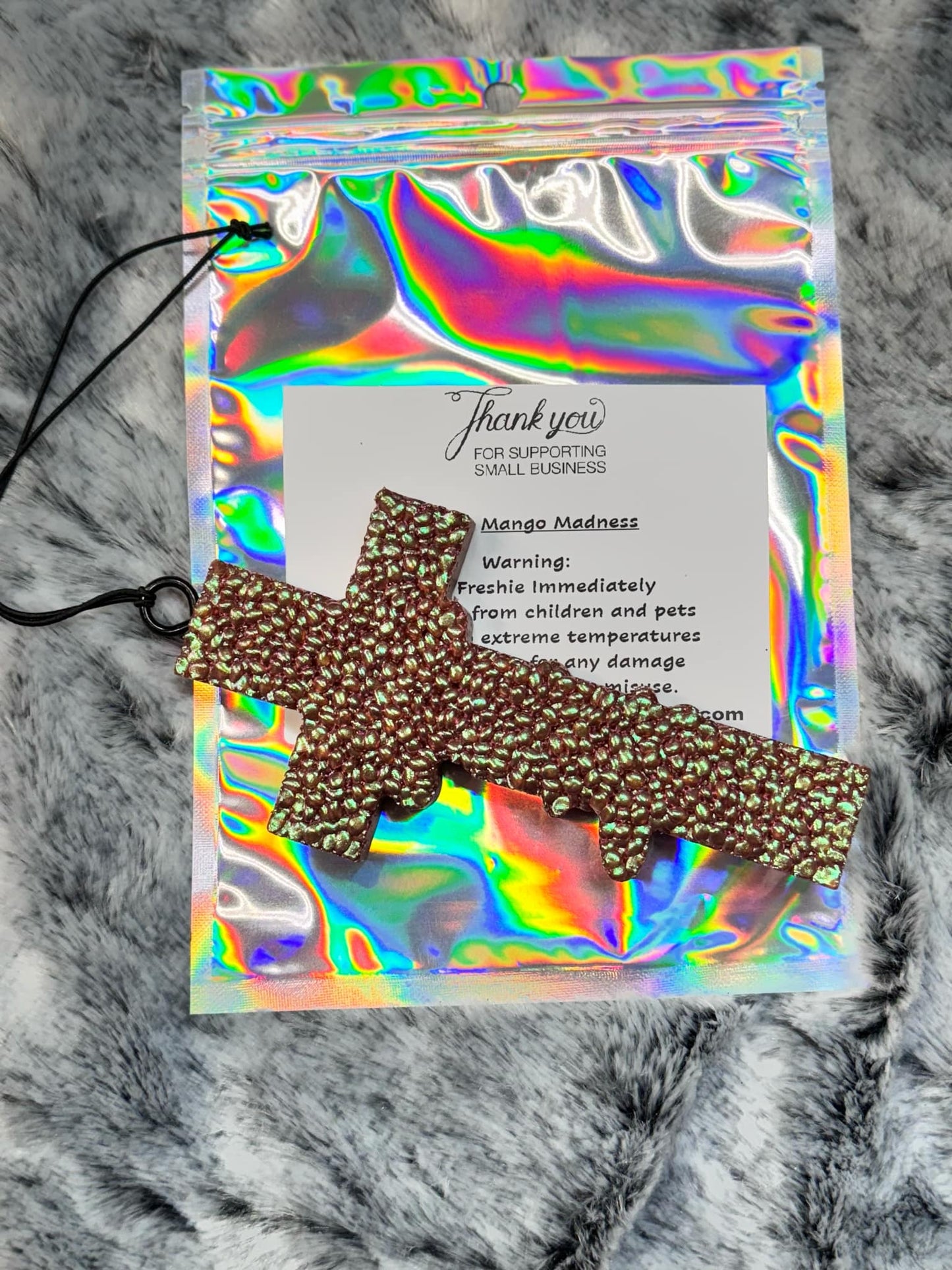 Faith Cross Car Freshie Color Shifting - Mango Madness scent