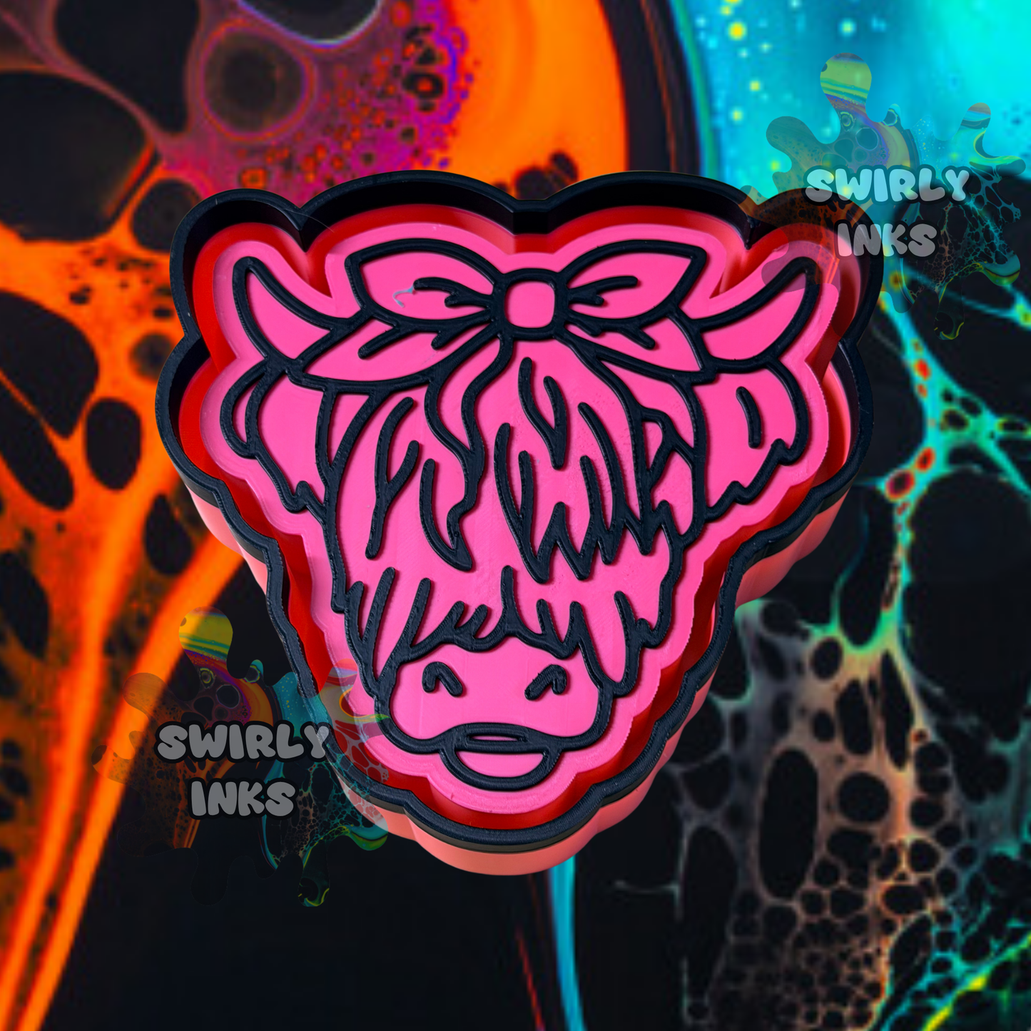 Cow Head with Bow Freshie Mold