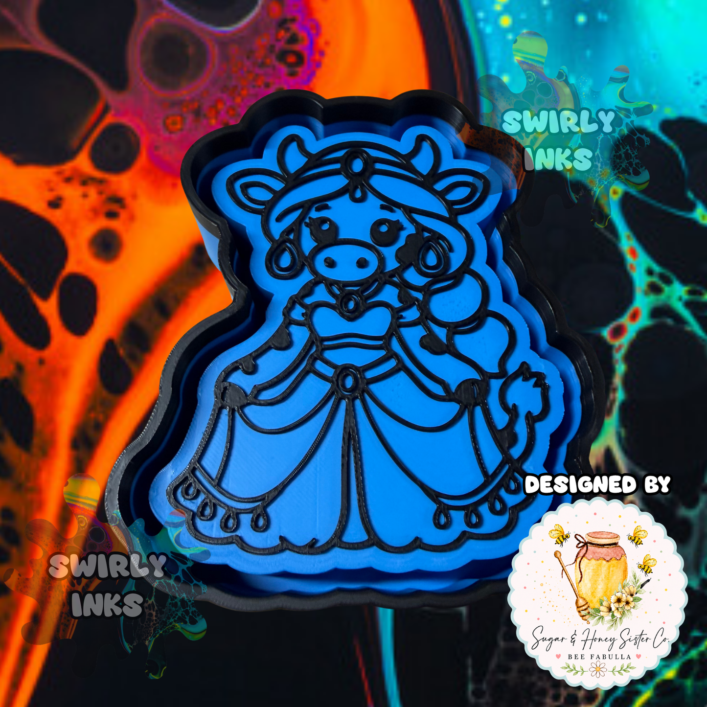Cow Princess Jazzy Freshie Mold