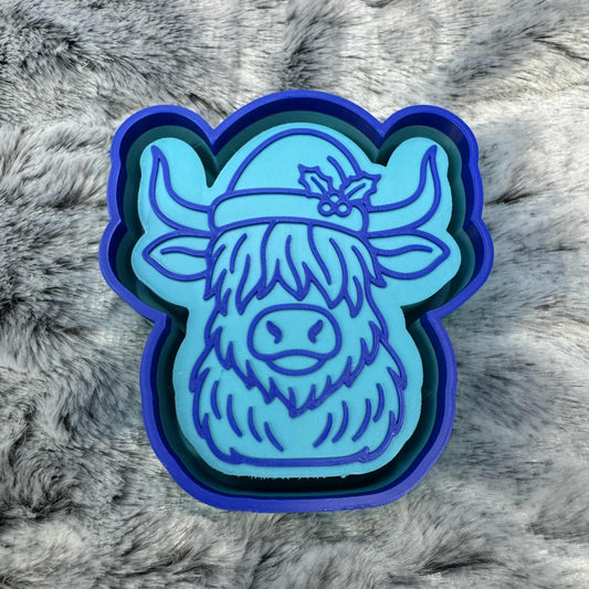 Cow with Christmas Hat Freshie Mold