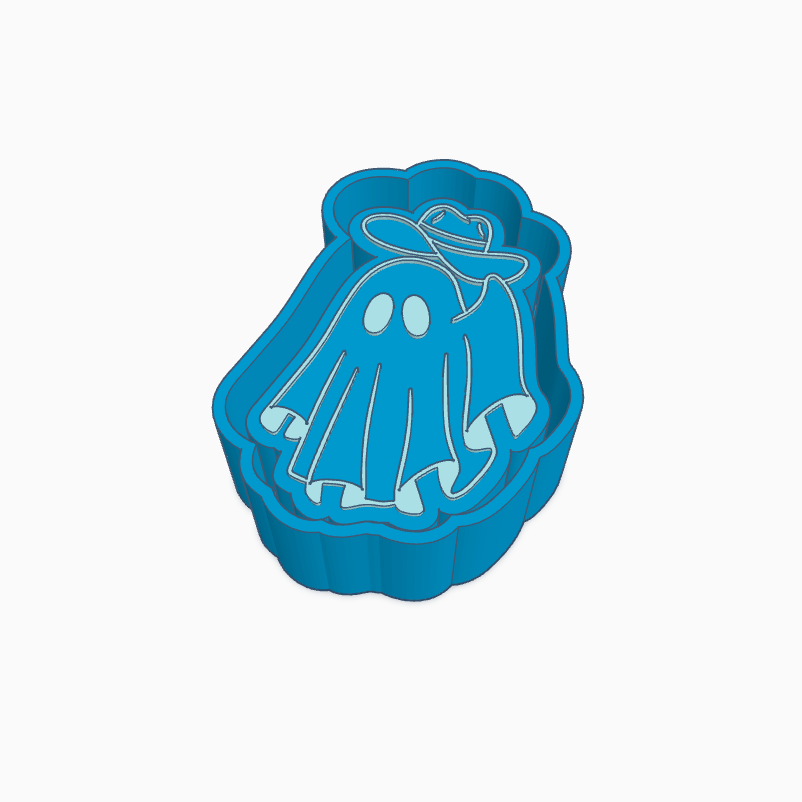Ghost with Cowboy Hat Freshie Mold