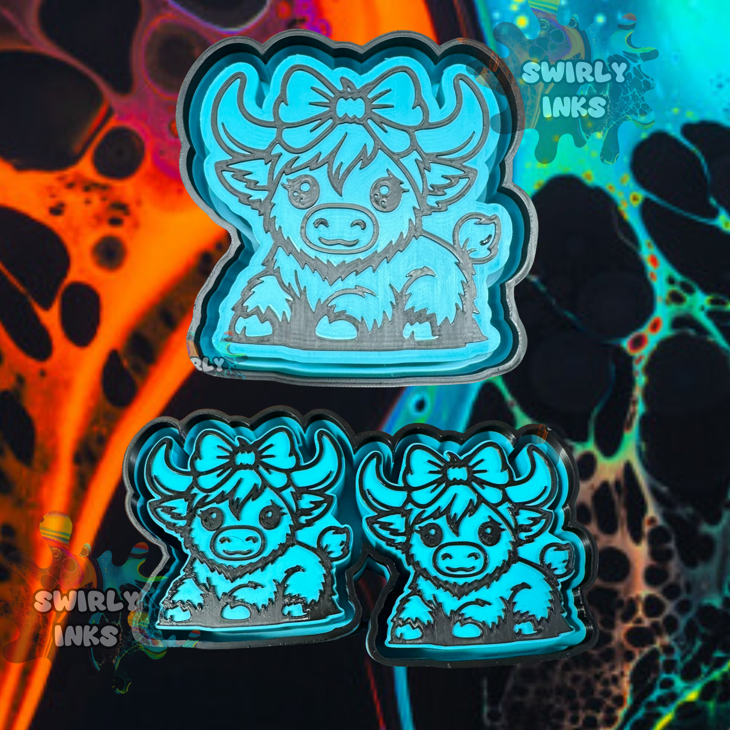 Cow with Bow Set Freshie Mold