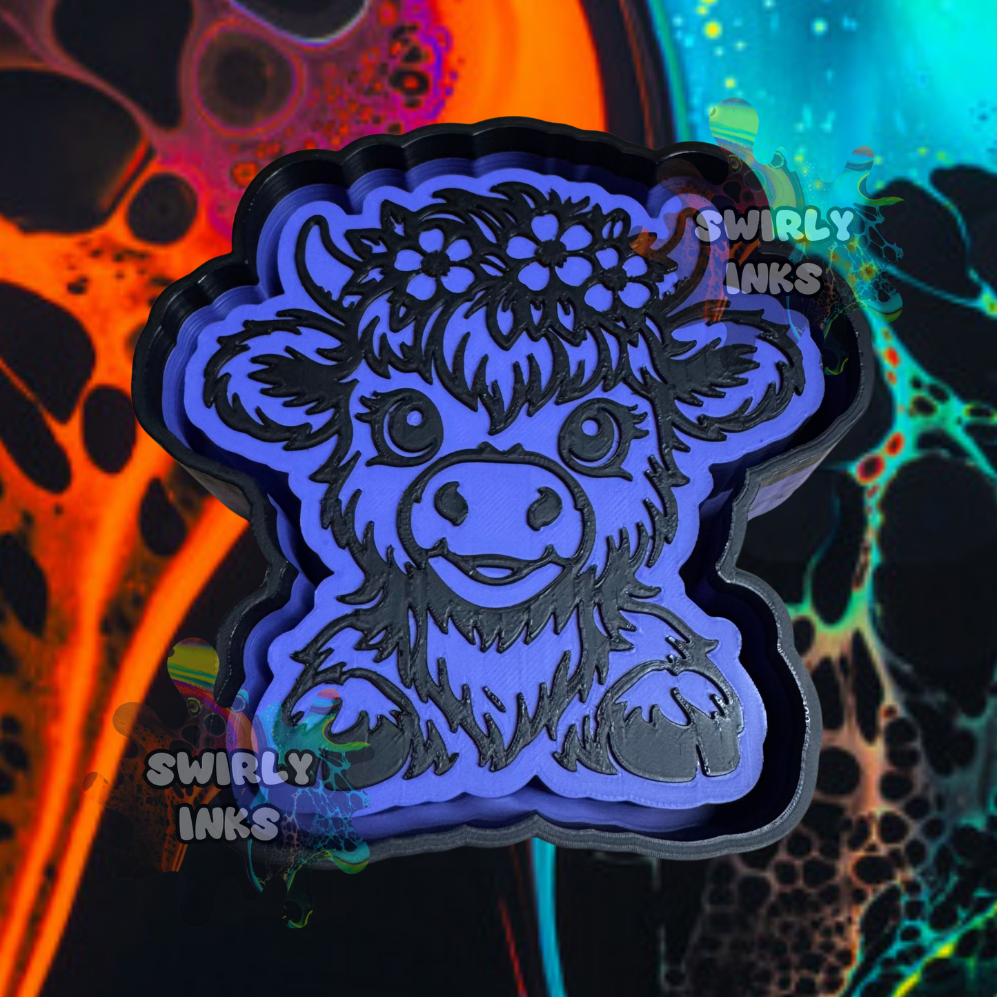 Cow with Flower Crown Freshie Mold