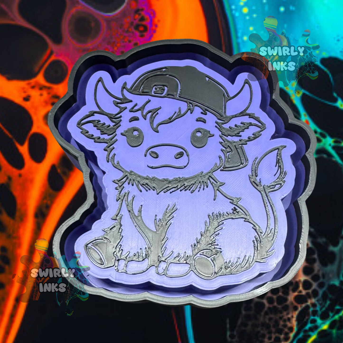 Cow with Hat Backwards Freshie Mold