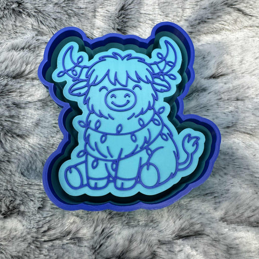 Cow with Christmas Lights Freshie Mold