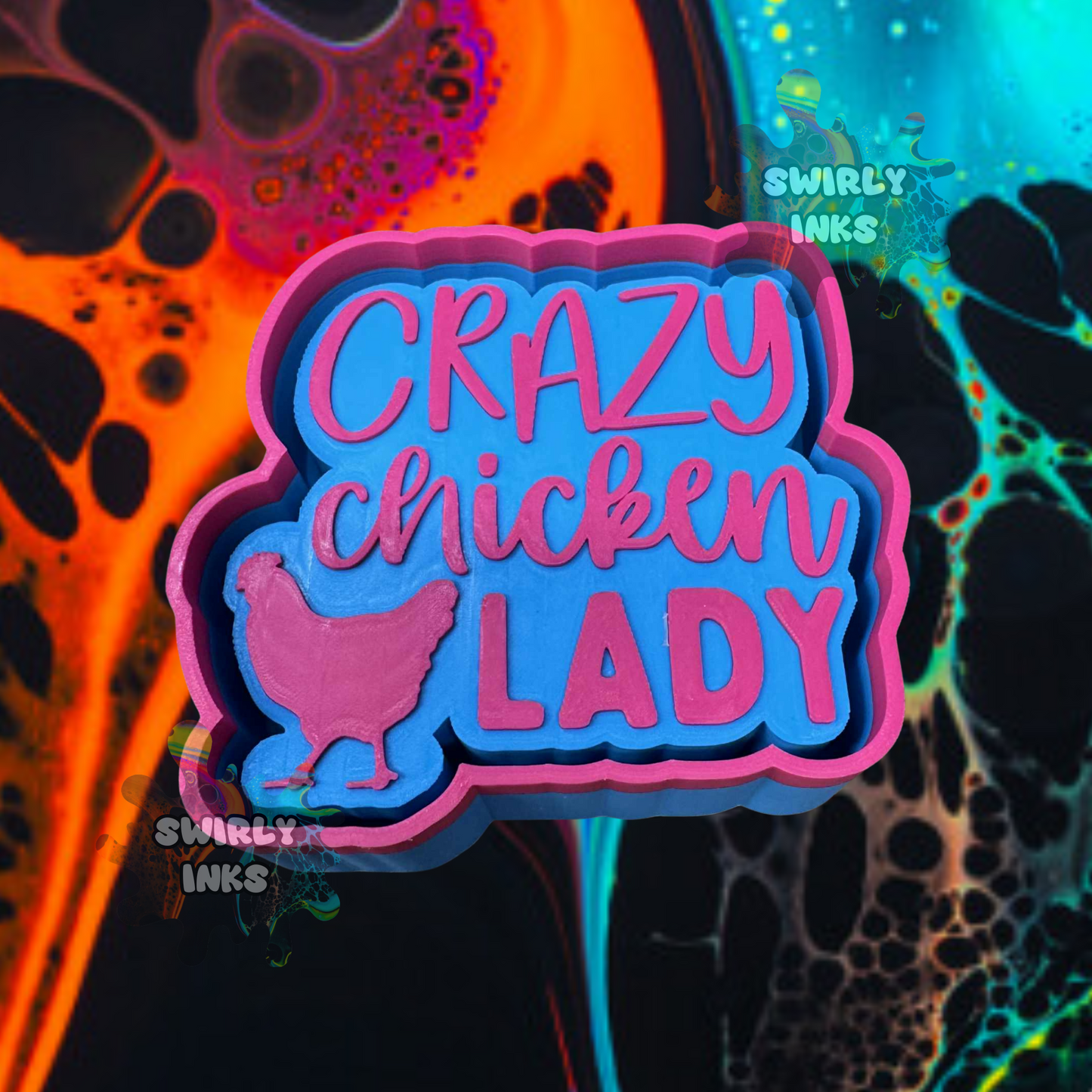 Crazy Chicken Lady Freshie Mold