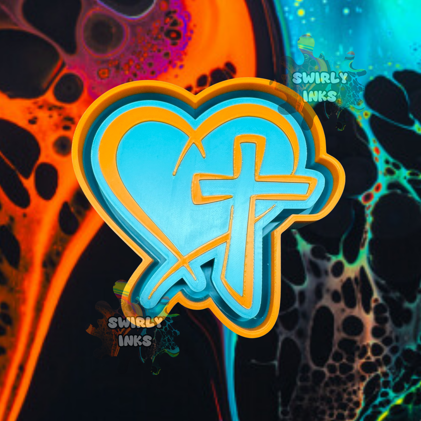 Cross & Heart Freshie Mold