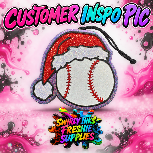 Softball-Baseball with Santa Hat Freshie Mold
