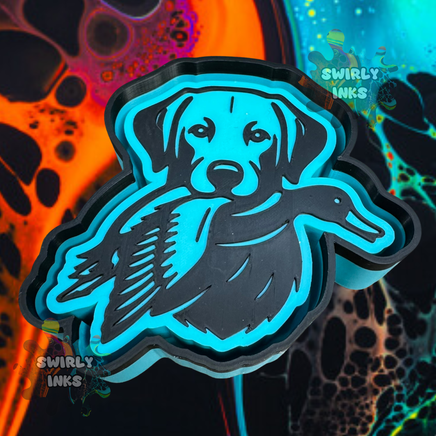 Dog with Duck in Mouth Freshie Mold