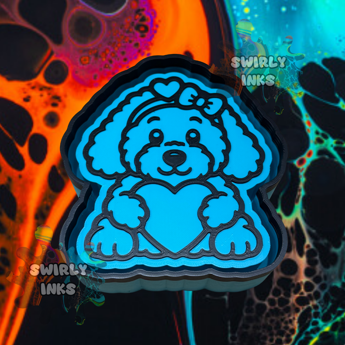 Dog with Heart Freshie Mold