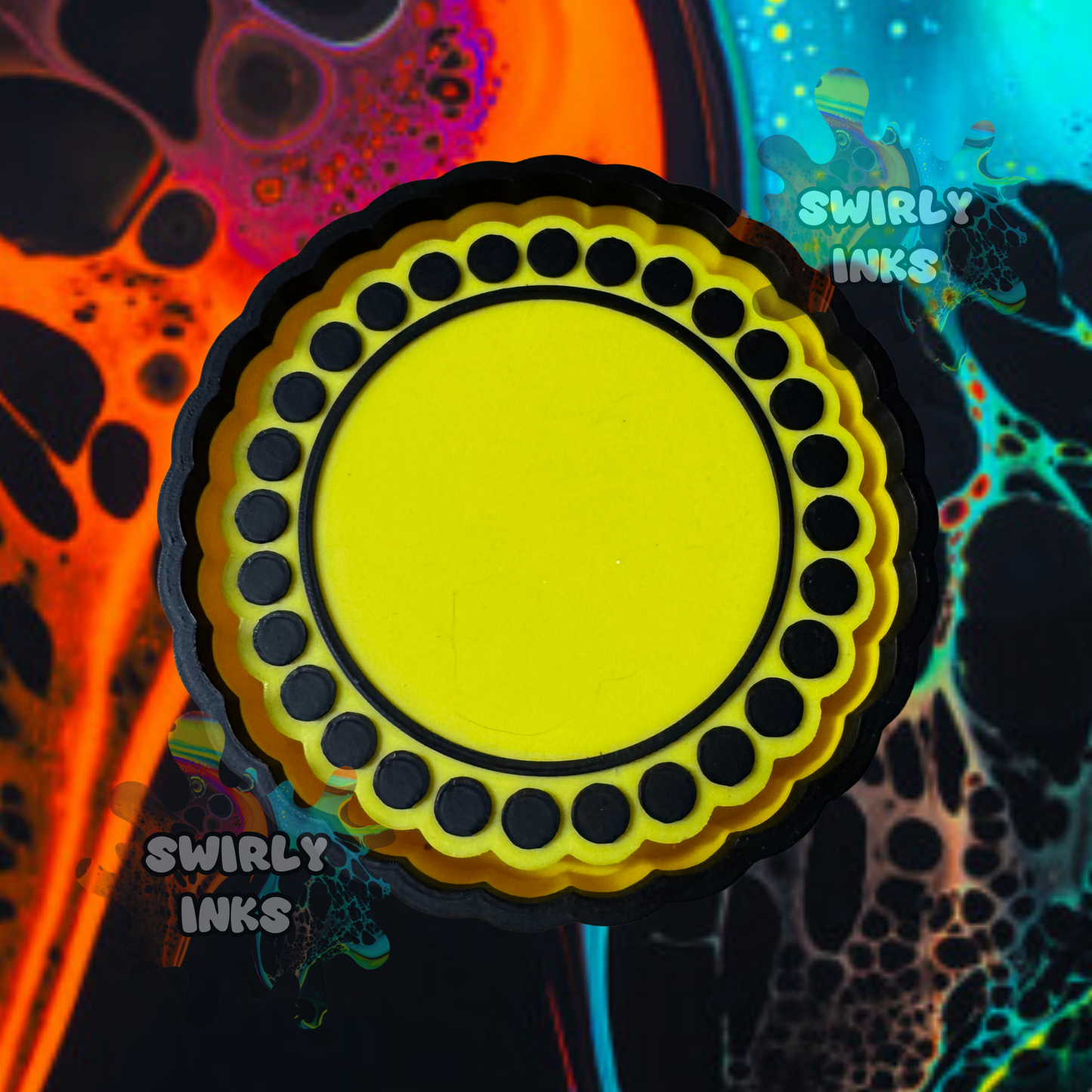 Dotted Round 3.5" for 2.5" Cardstock Freshie Mold