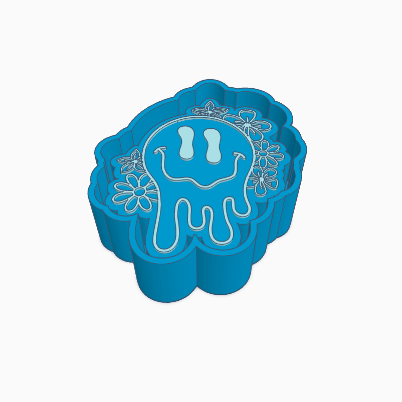 Melted Smiley Face with Flowers Freshie Mold