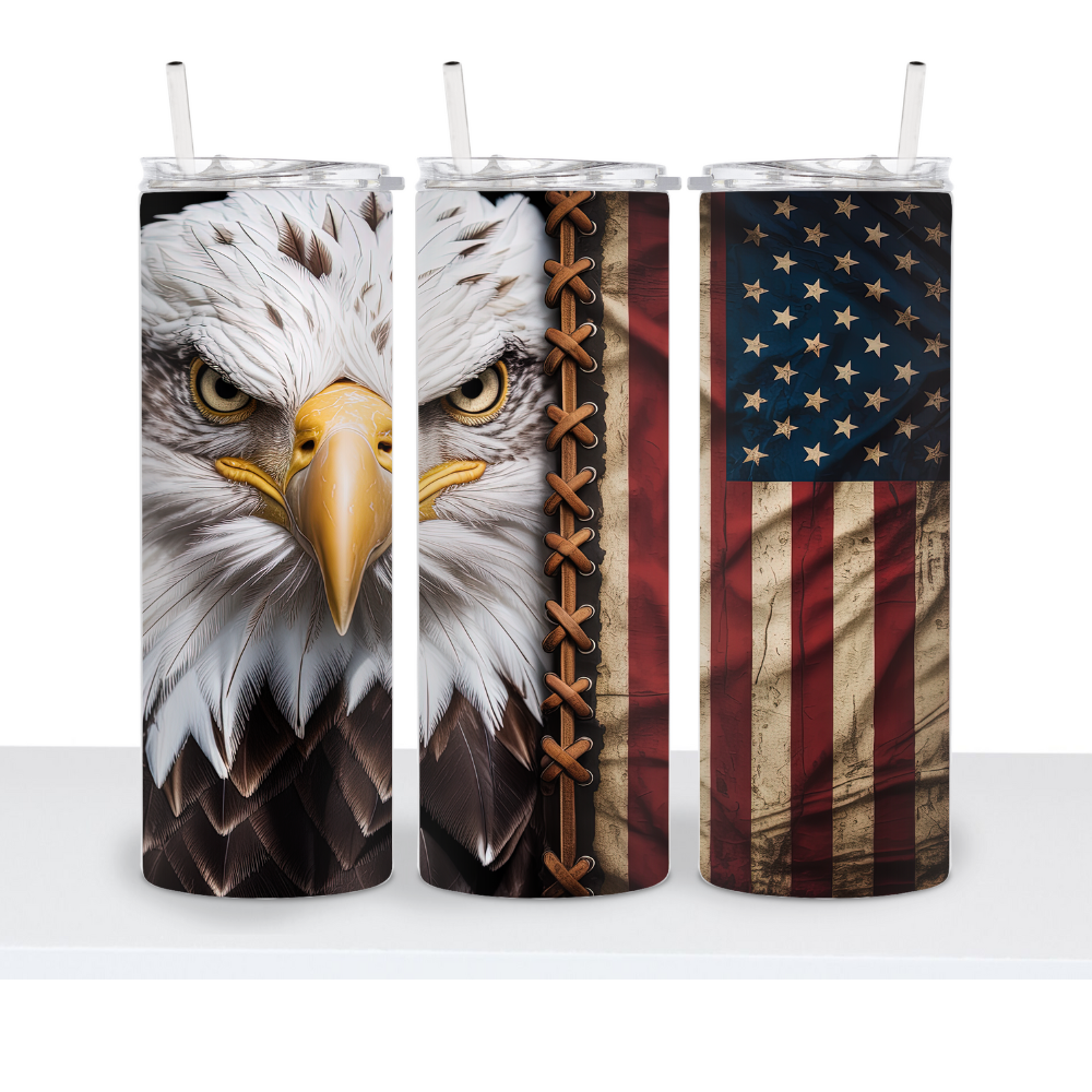 Eagle Flag Split 20oz Tumbler